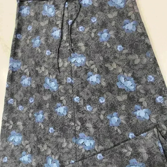 Vintage 90s Lisa Jo Sleeveless Blue Floral Maxi Dress Womens Size 13/14 Tie Back - Picture 6 of 6